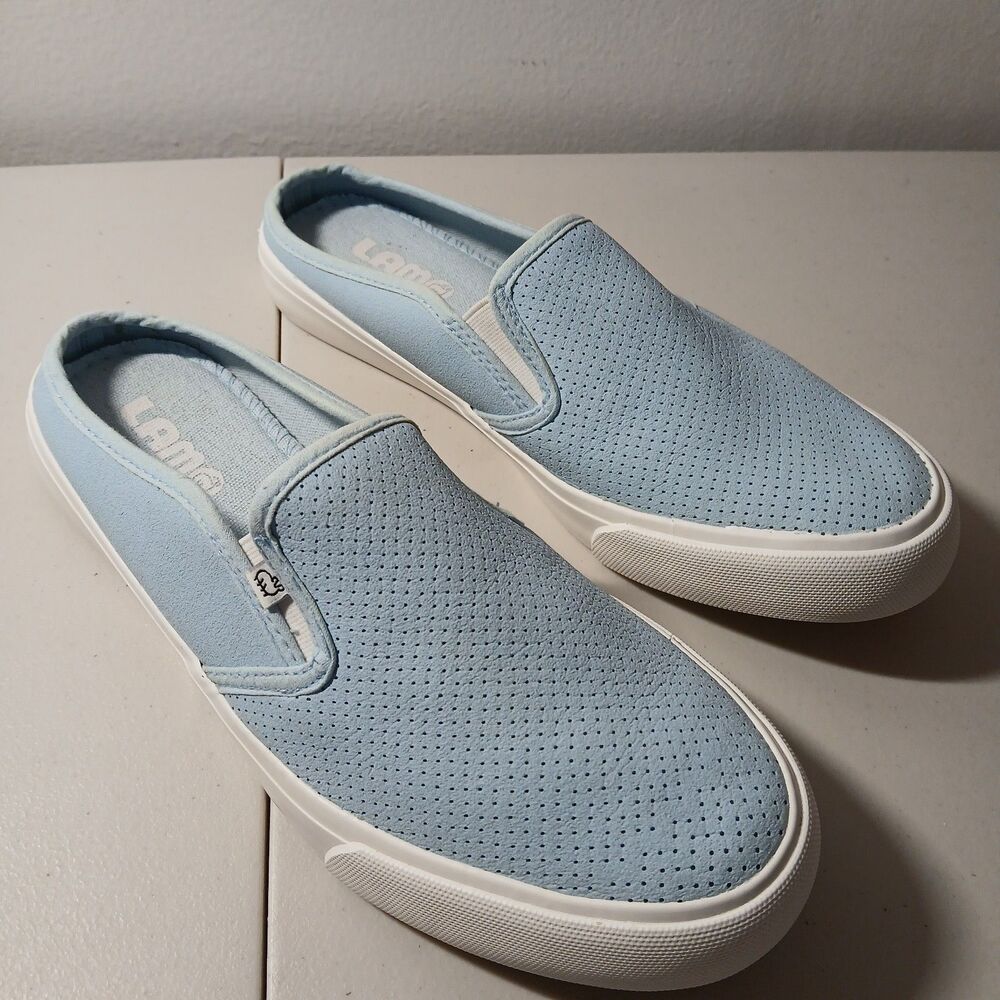 Lamo Amira Women's Light Blue Perforated Slip On Casual Sneakers Size 8